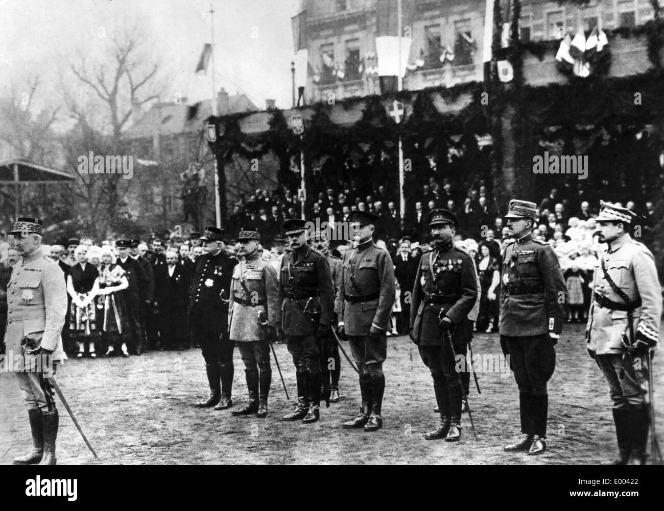 Alliierten Generäle in Metz am Ende des Krieges 1918 Stockfoto