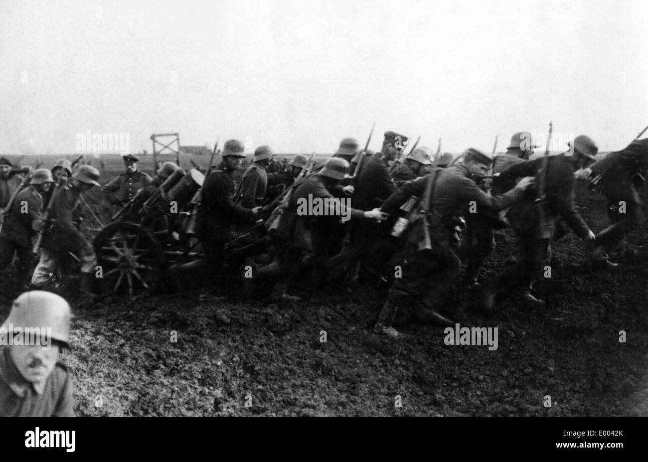 Deutsche Soldaten an der Westfront in der Vorbereitung für die März-Offensive 1918 Stockfoto