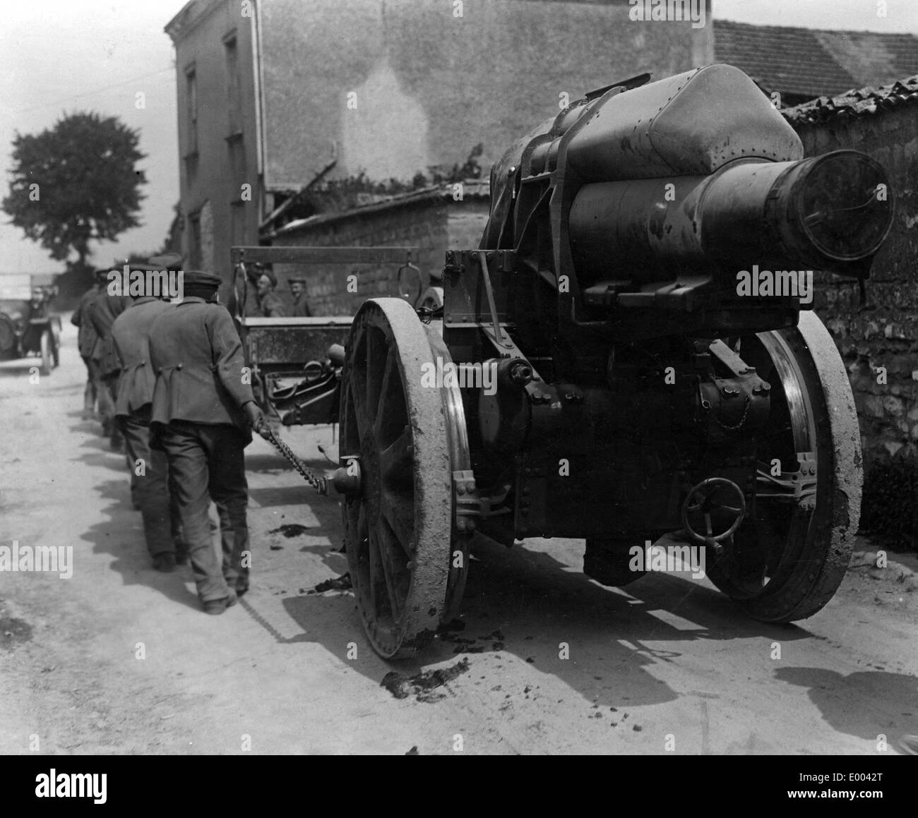 Deutsche Artillerie Soldaten an der Westfront, 1917 Stockfoto