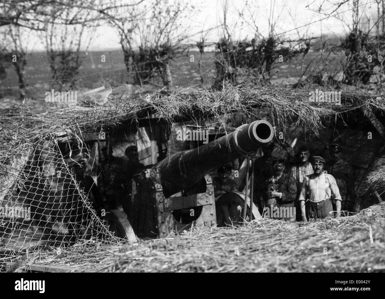 Deutsche Artillerie an der Westfront, 1917 Stockfoto