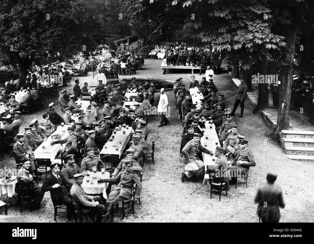 Deutsche Soldaten in einem Soldaten Heim an der westlichen front im Wort Krieg ich Stockfoto