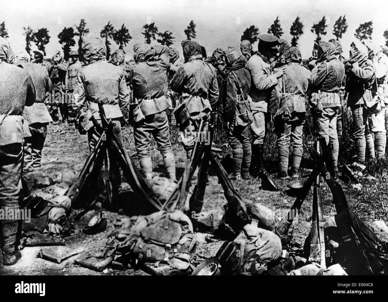 Gaskrieg hinter der englischen Front, 1917 Stockfoto