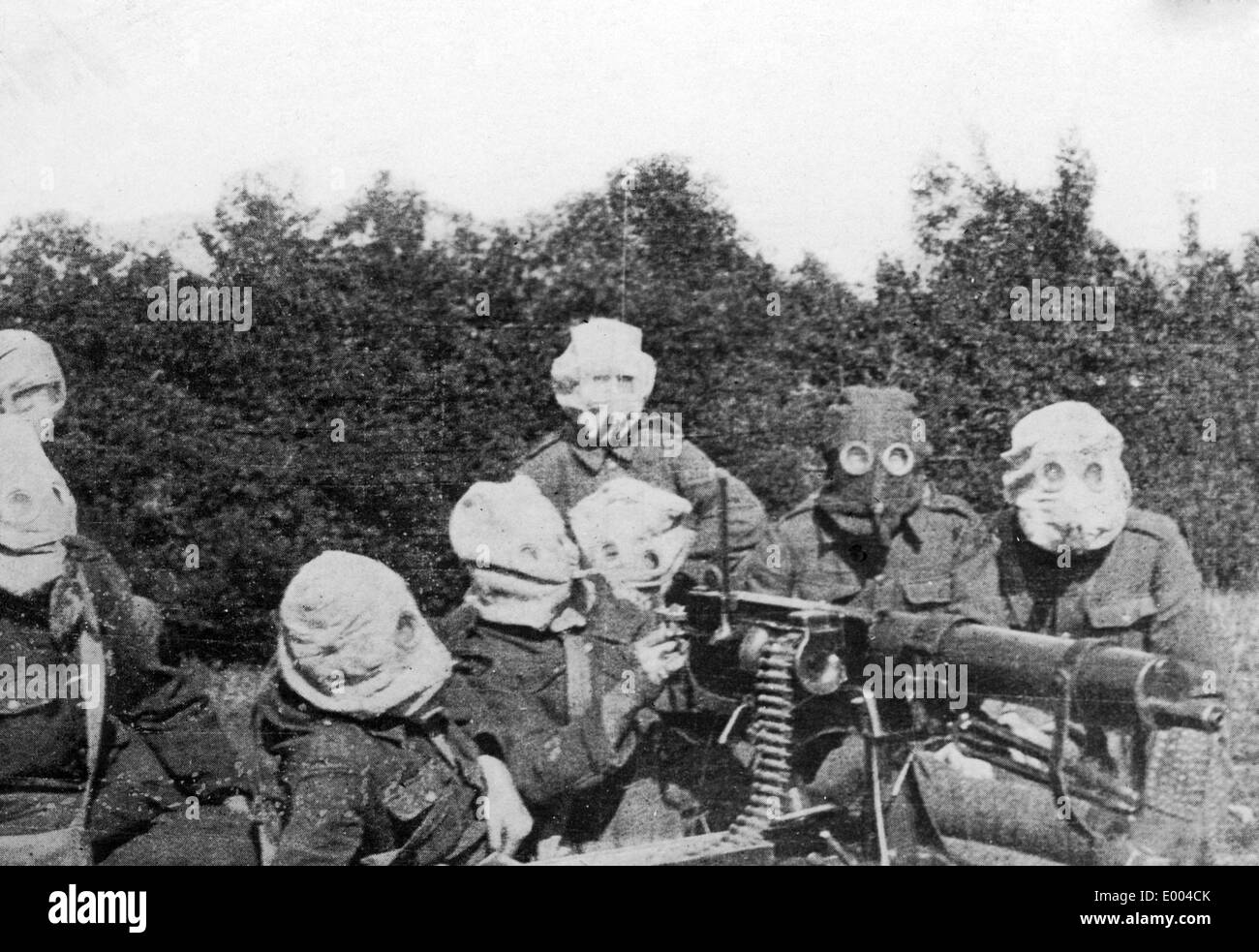 Englische Soldaten im Gaskrieg, 1915 Stockfoto