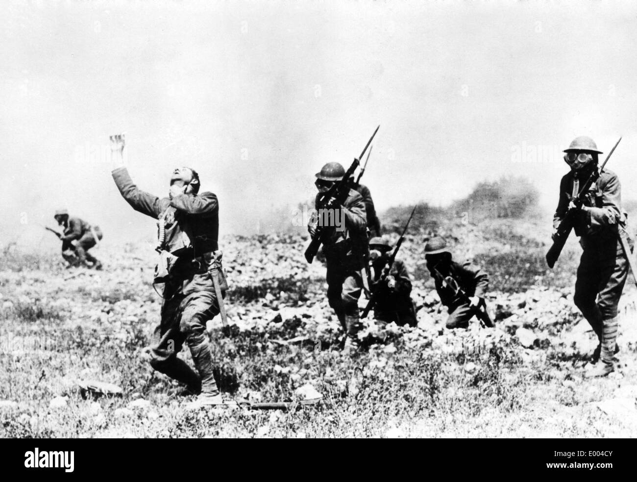 Gas vergiftet Soldaten an der Westfront 1918 Stockfoto