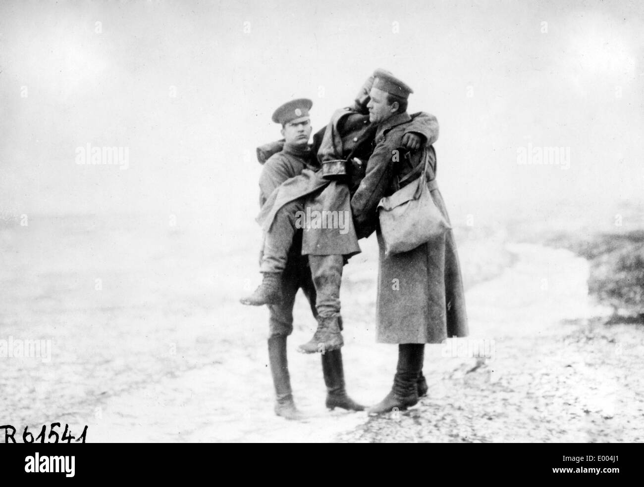 Russischen Soldat verletzt schwer Stockfoto