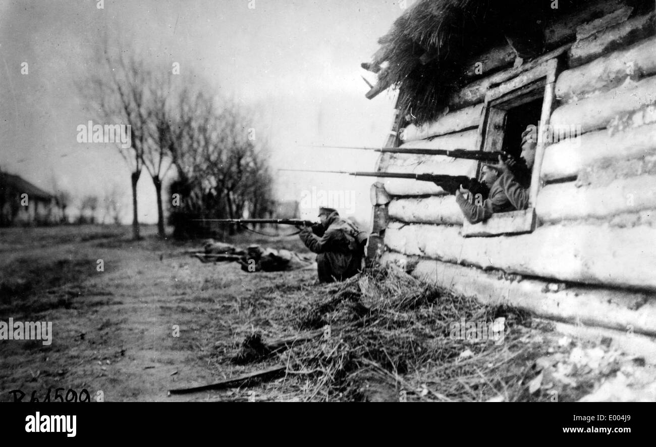 Russische Soldaten während WW ich Stockfoto