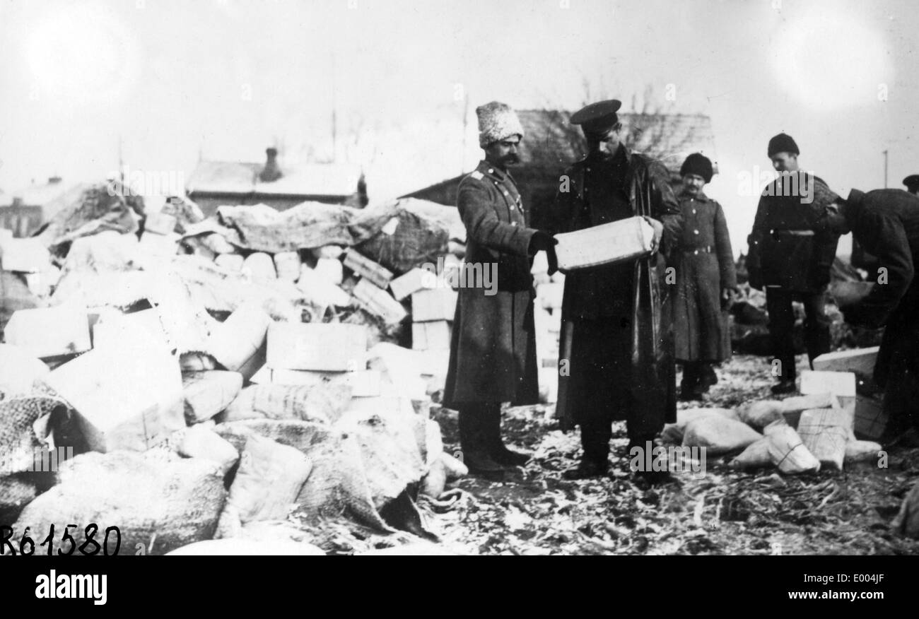 Feldpost der russischen Truppen Stockfoto