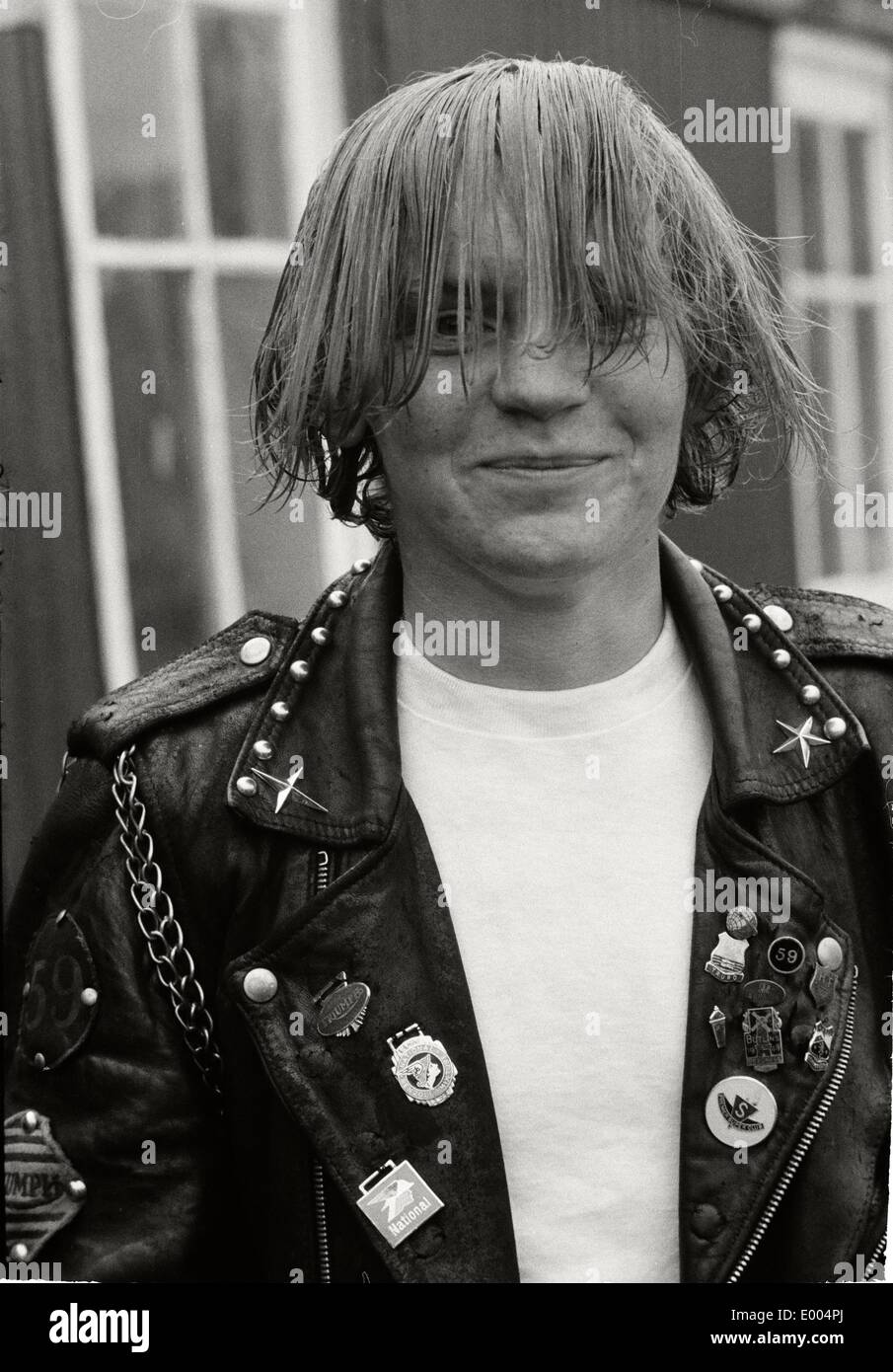 Mitglied eines Motorrad-Clubs in London, 1964 Stockfoto