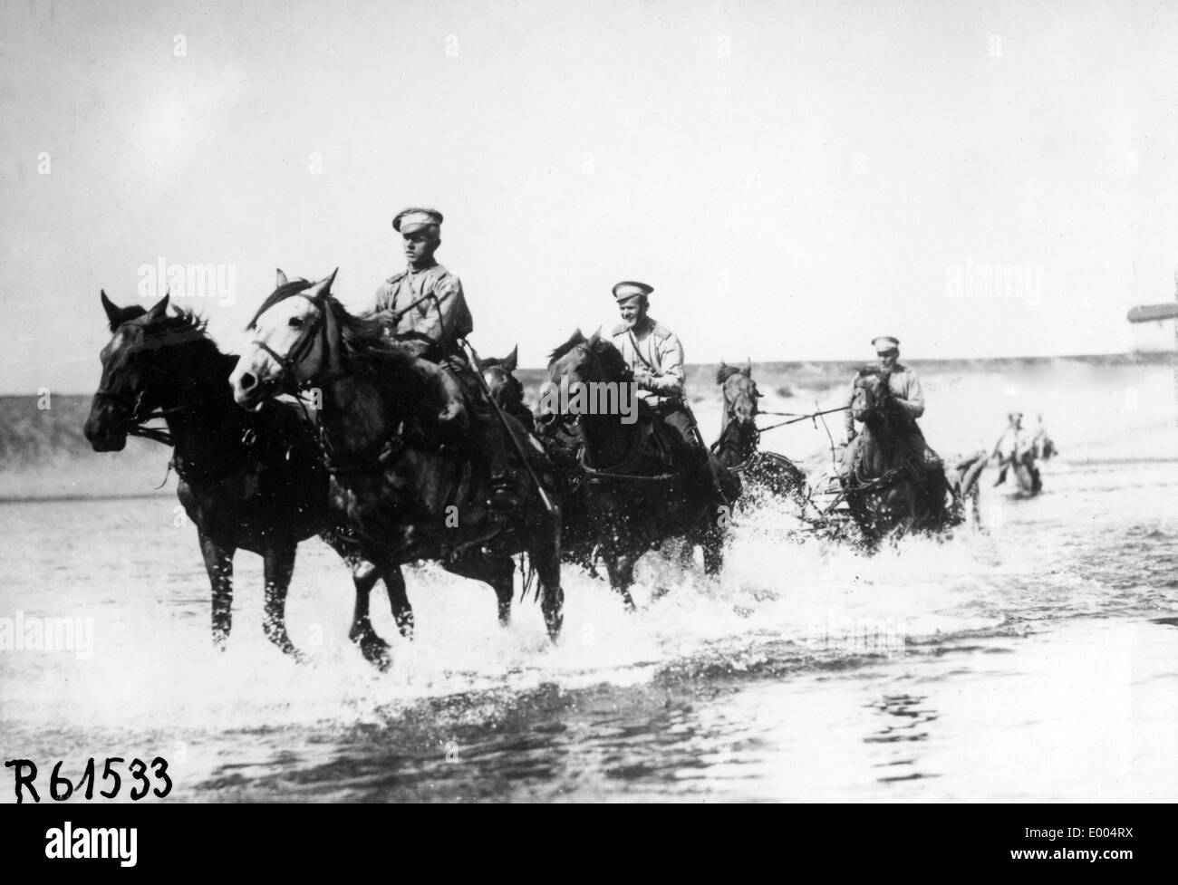 Russische Kolonne in WW ich Stockfoto