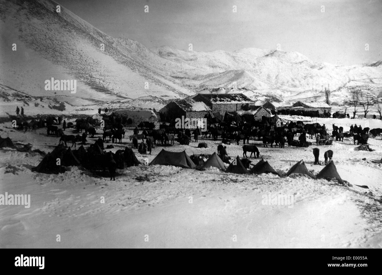 Österreich-ungarischen Truppen Camp in Montenegro, 1916 Stockfoto