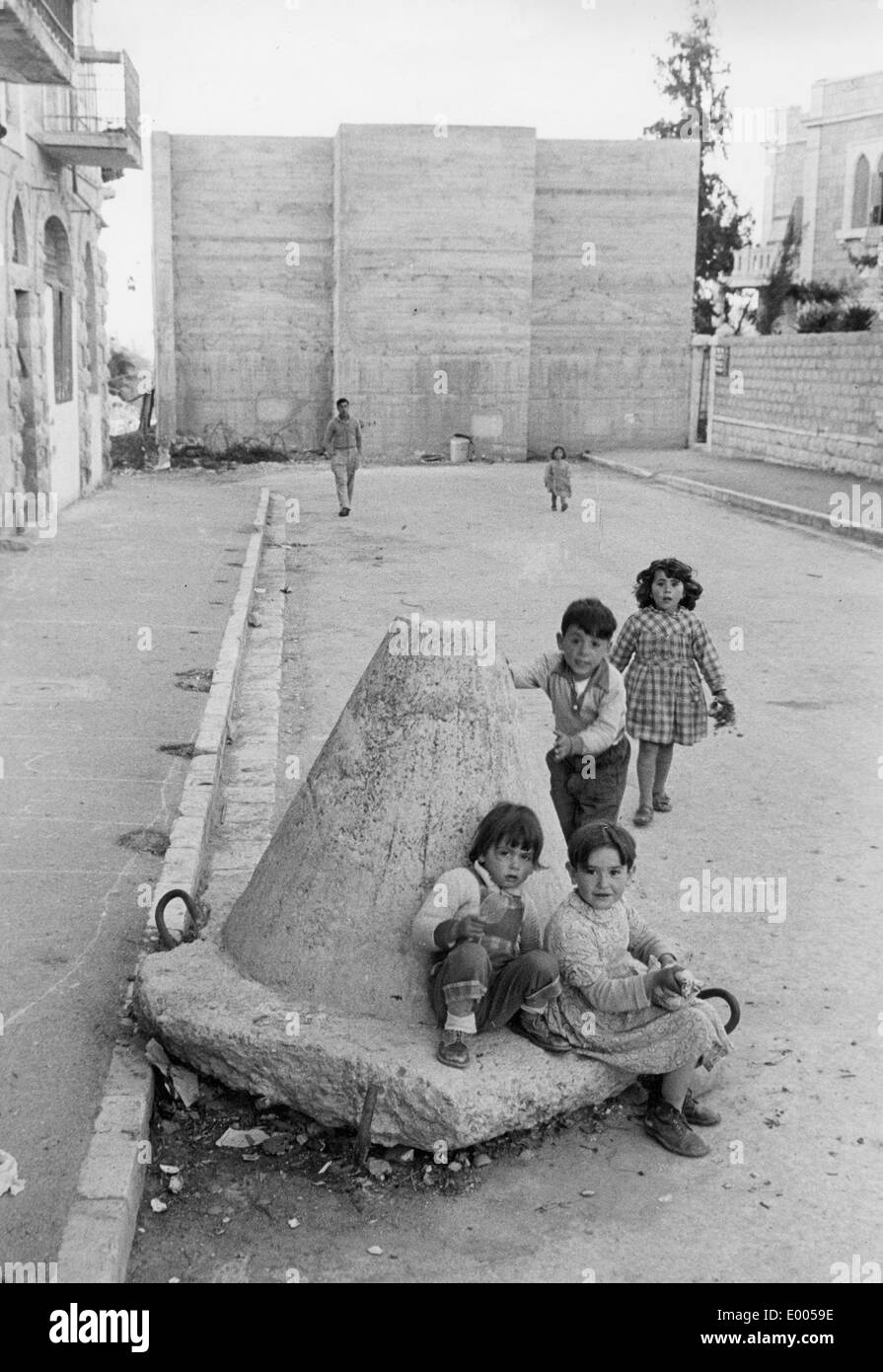 Zonengrenze in Jerusalem Stockfoto