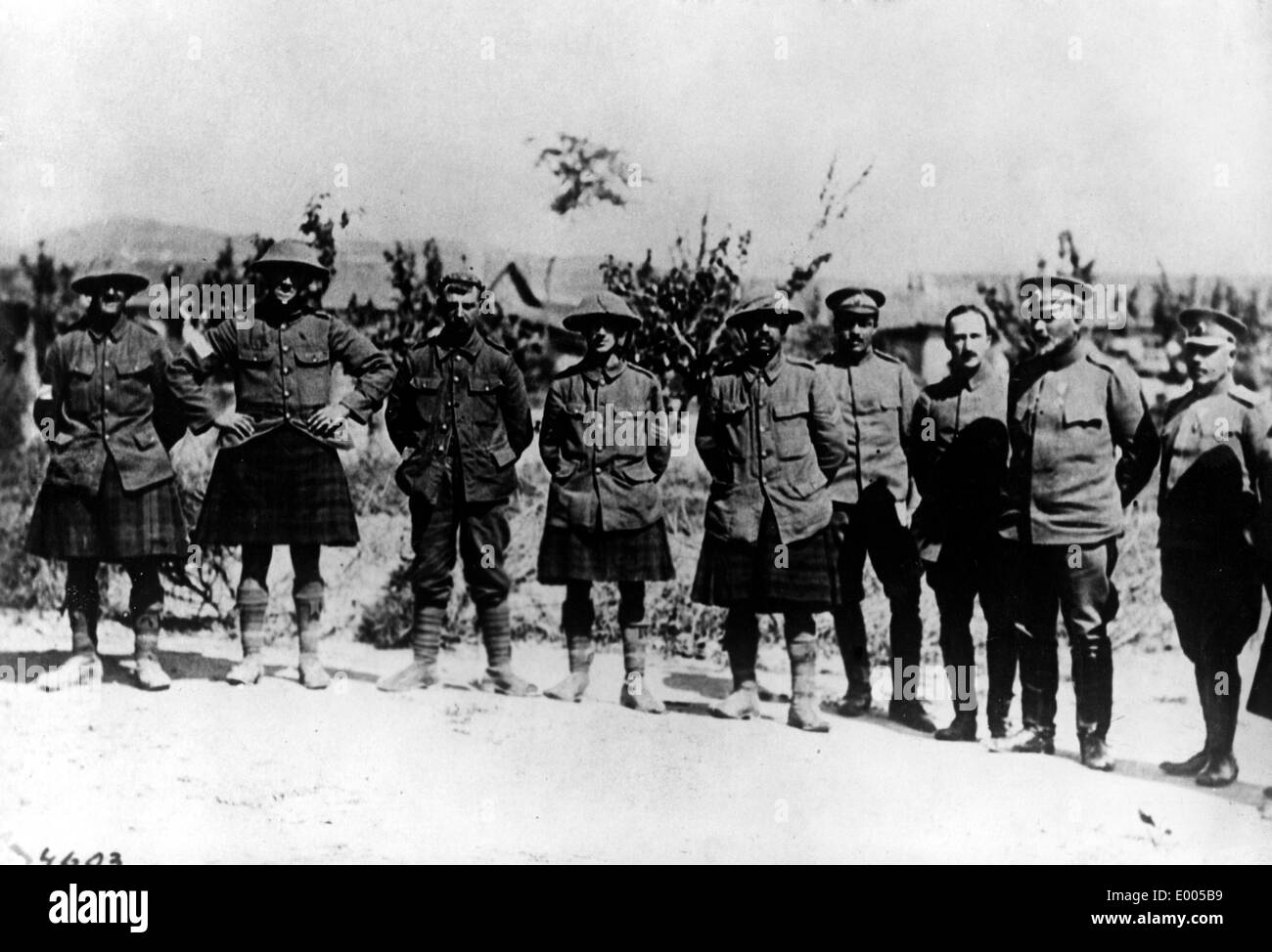 Schottische Kriegsgefangene in Mazedonien, 1917 Stockfoto