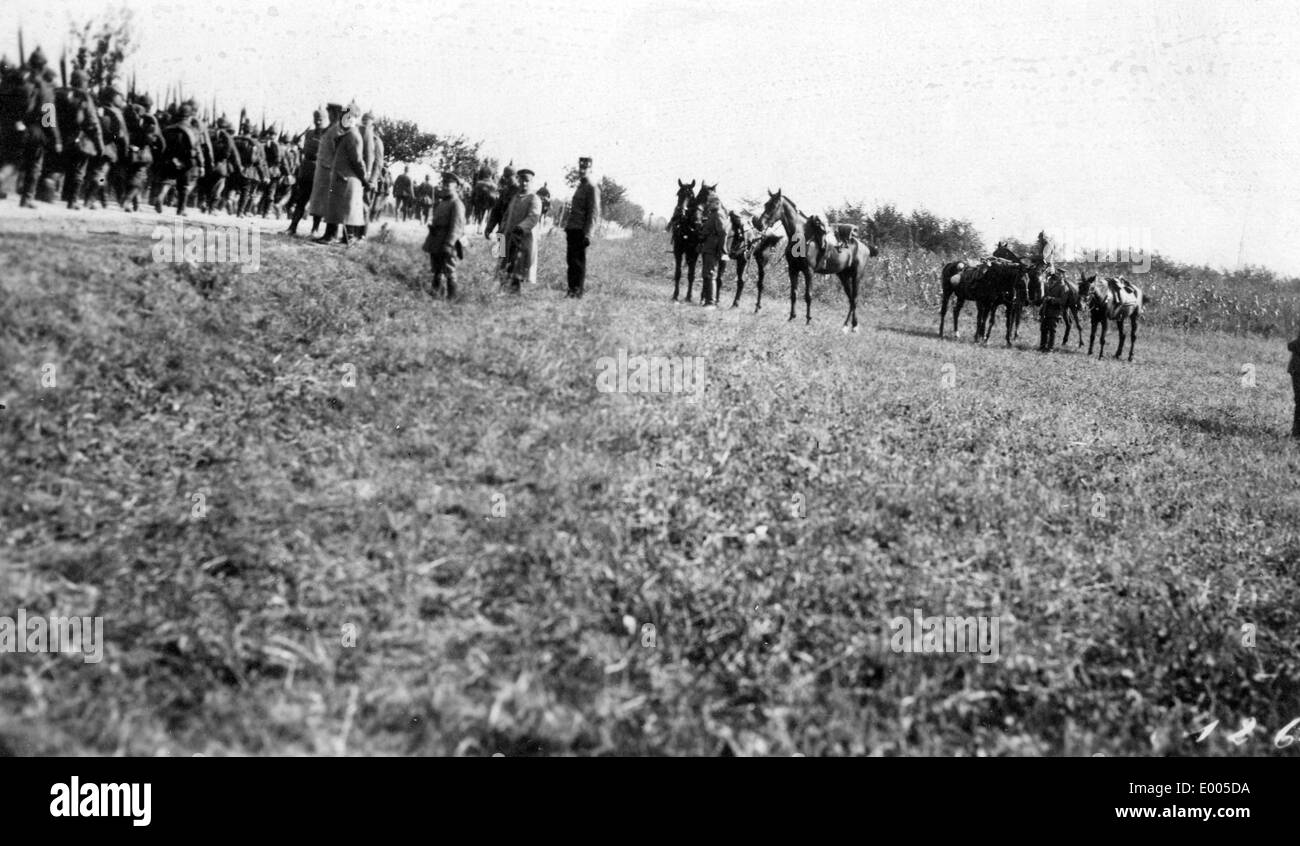 Allgemeine Uhren Truppen auf dem Vormarsch, 1916 Stockfoto