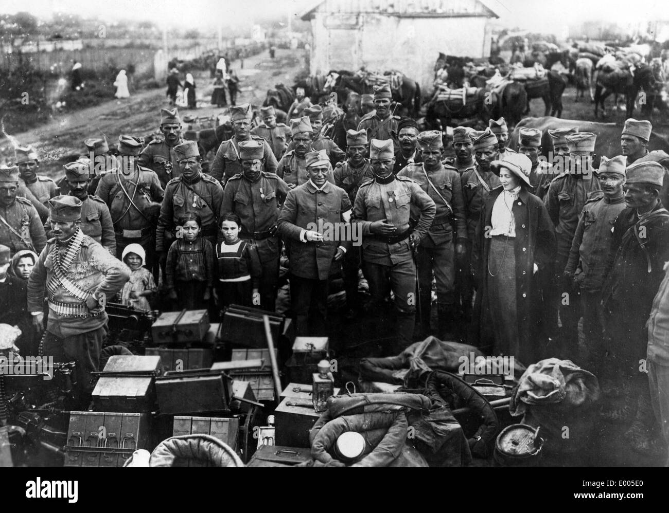 Kriegsgefangene in Serbien, 1915 Stockfoto