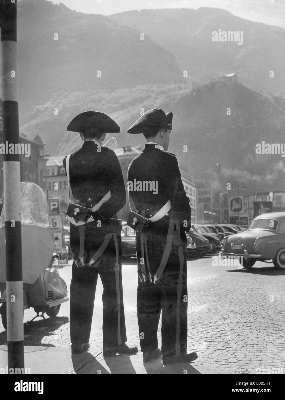 Carabinieri in Bozen, ca. 1965 Stockfoto