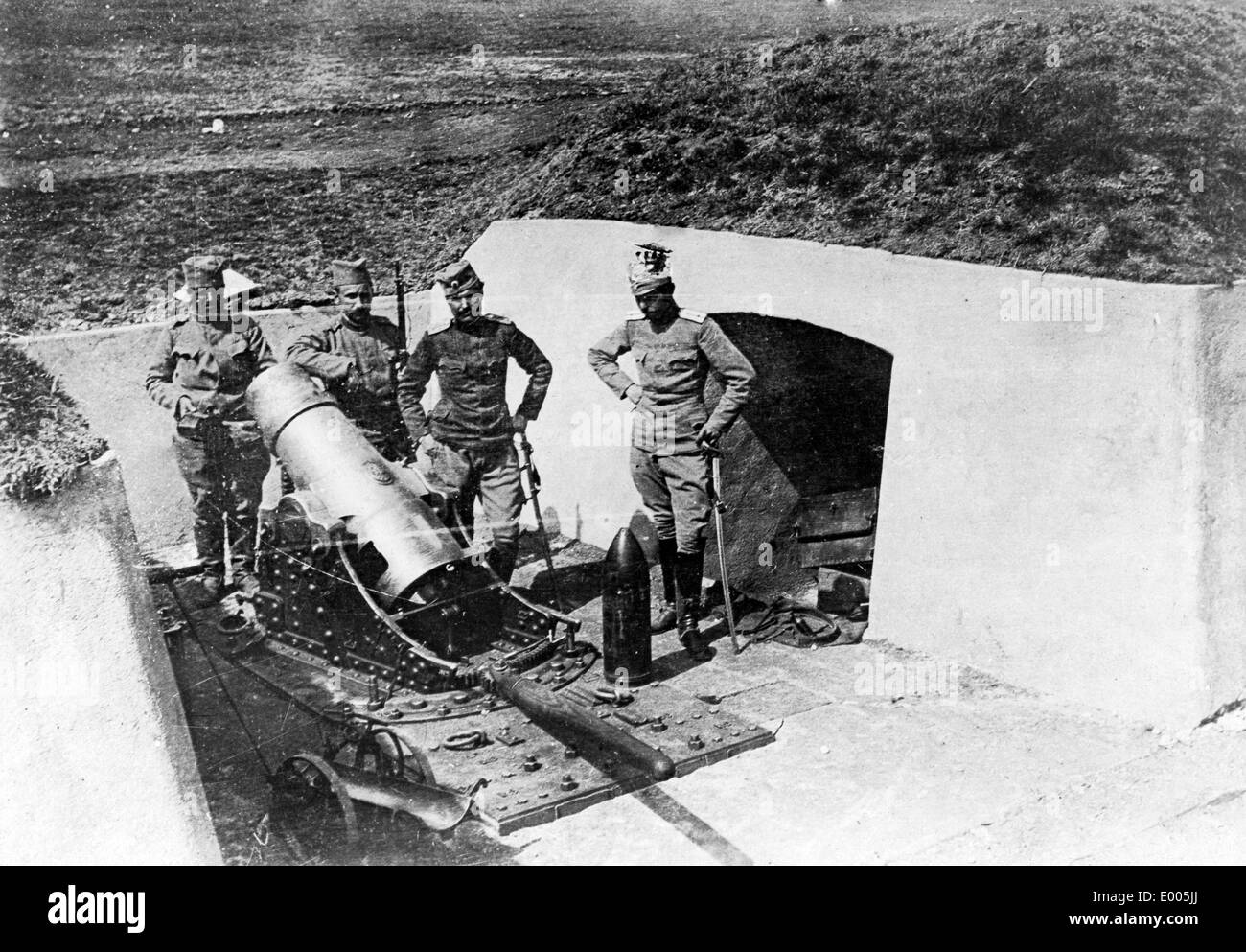 Serbische schwere Waffe, 1915 Stockfoto