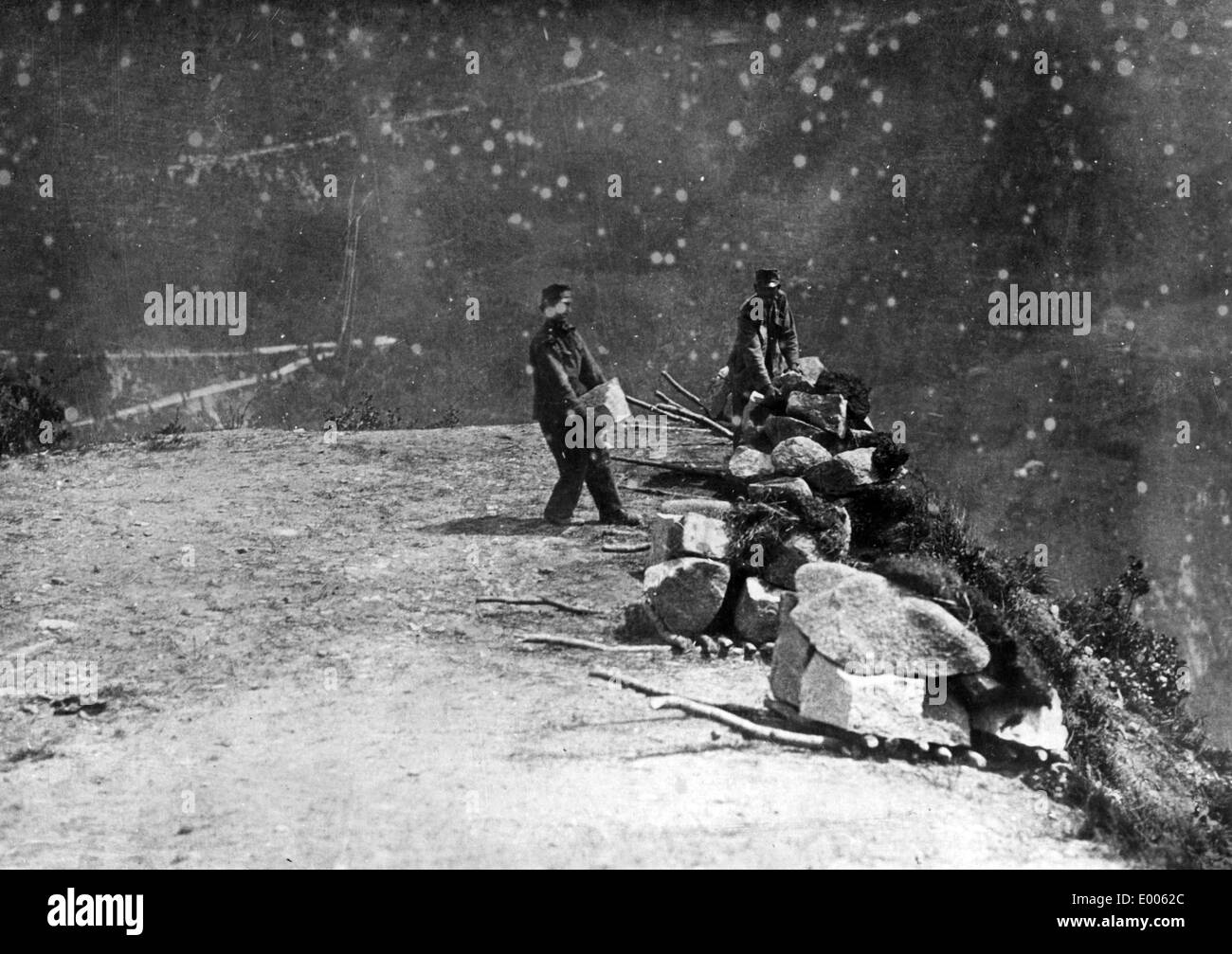 Felssturz in Südtirol, 1915 Stockfoto