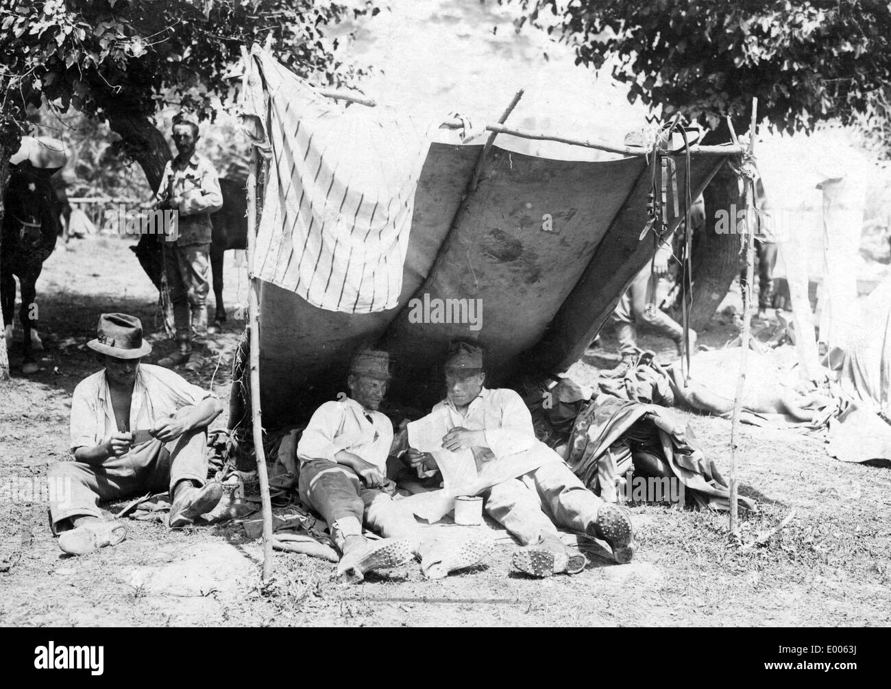 Ruhen Sie in der italienischen Kampfzone, 1915 Stockfoto