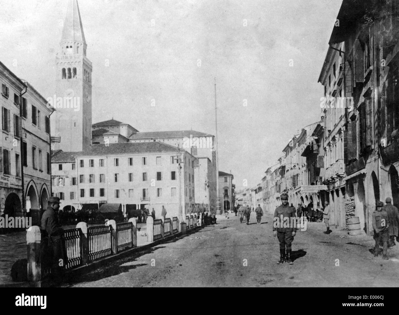 Der besetzten Stadt Portogruaro, 1918 Stockfoto