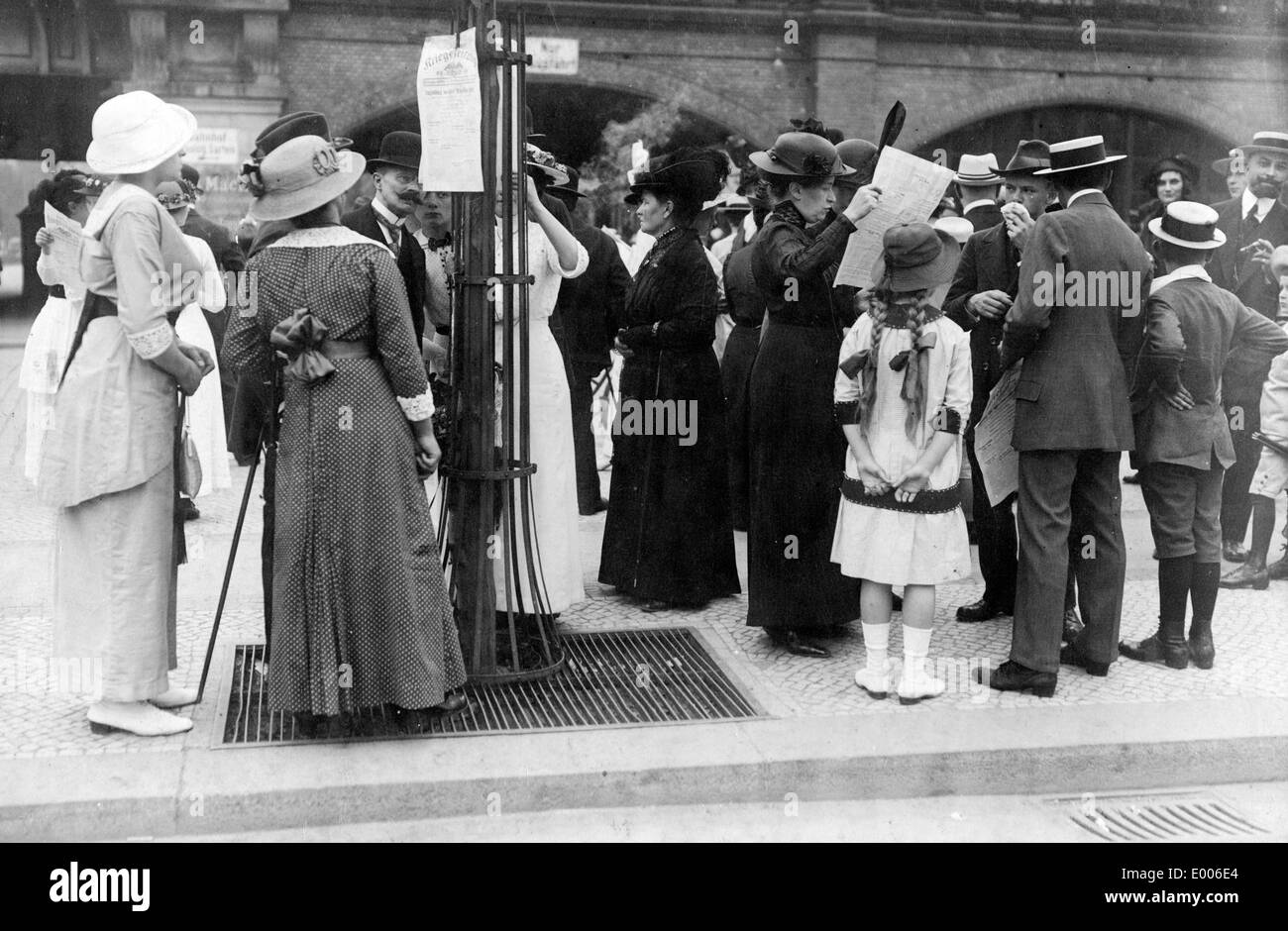 Buchungen von Krieg Nachrichten, 1914 Stockfoto