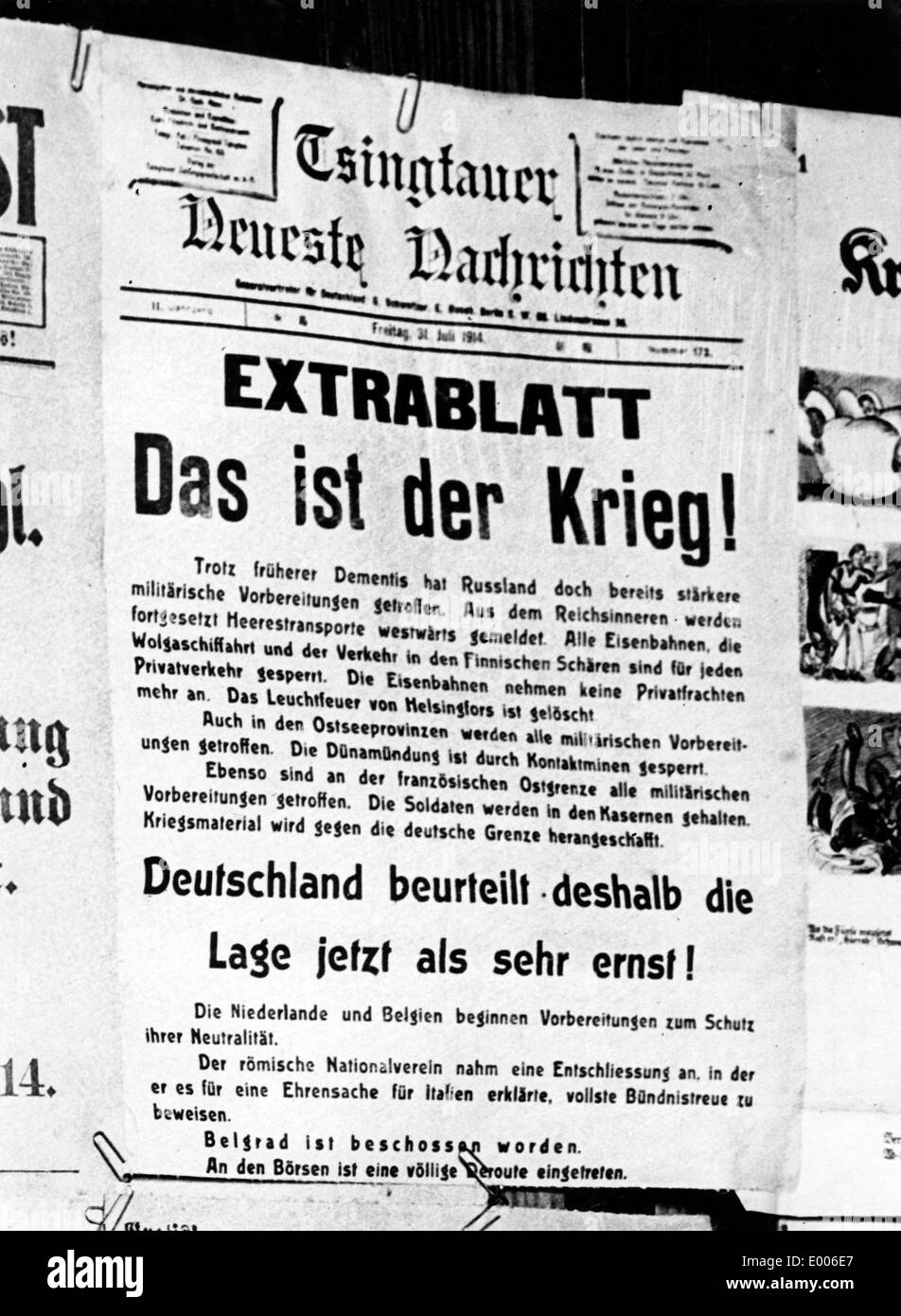 Titelseite der deutschen kolonialen Papier, 1914 Stockfoto