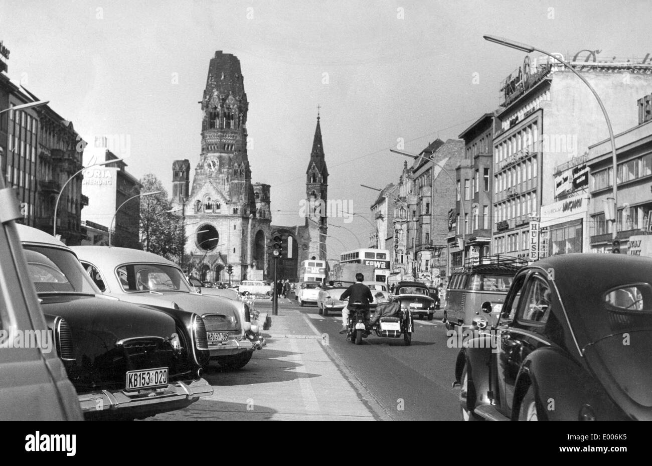 Der Kurfürstendamm in Westberlin, 50er Jahre Stockfoto