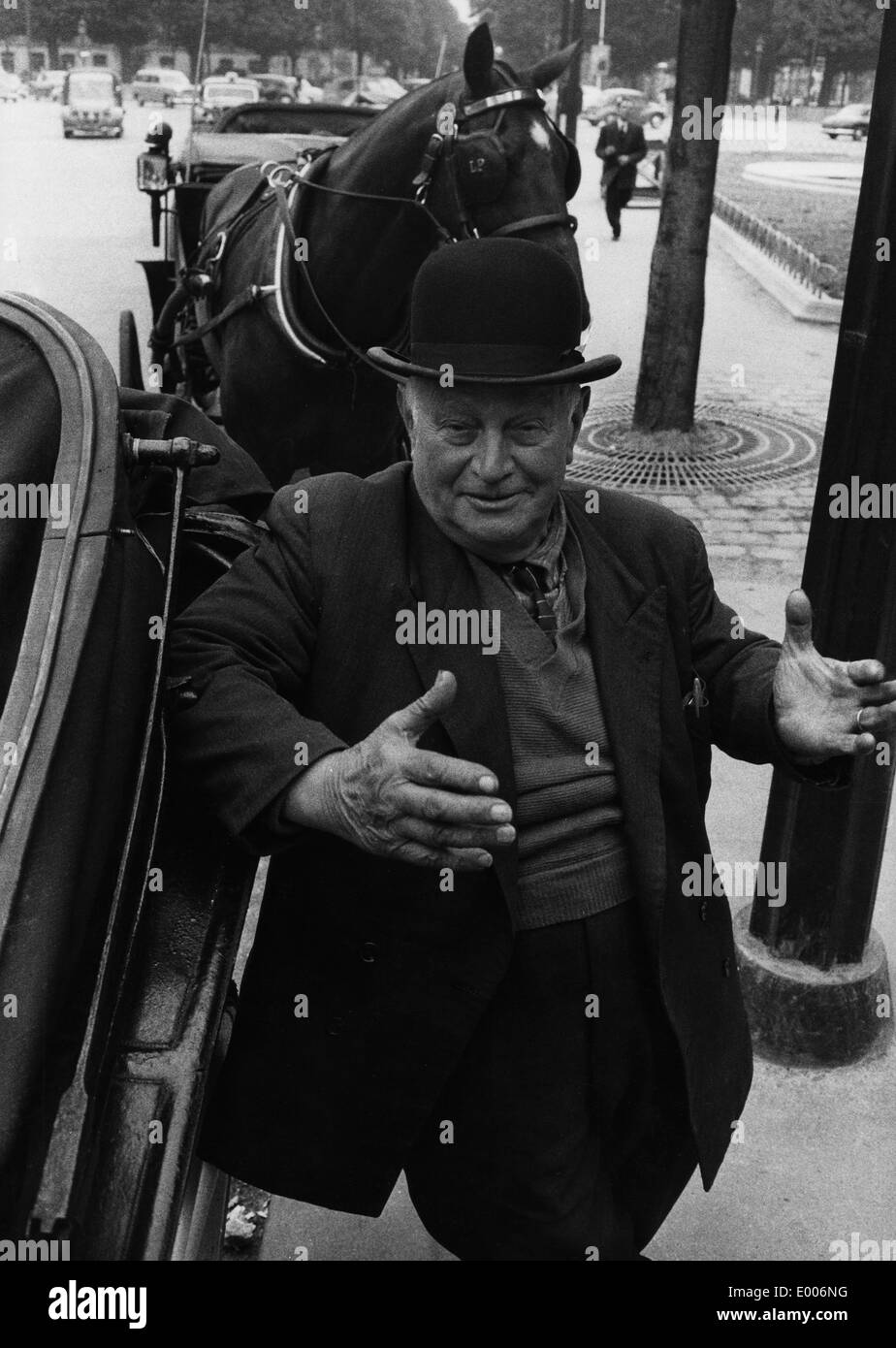 Ein Kutscher in Paris, 1958 Stockfoto