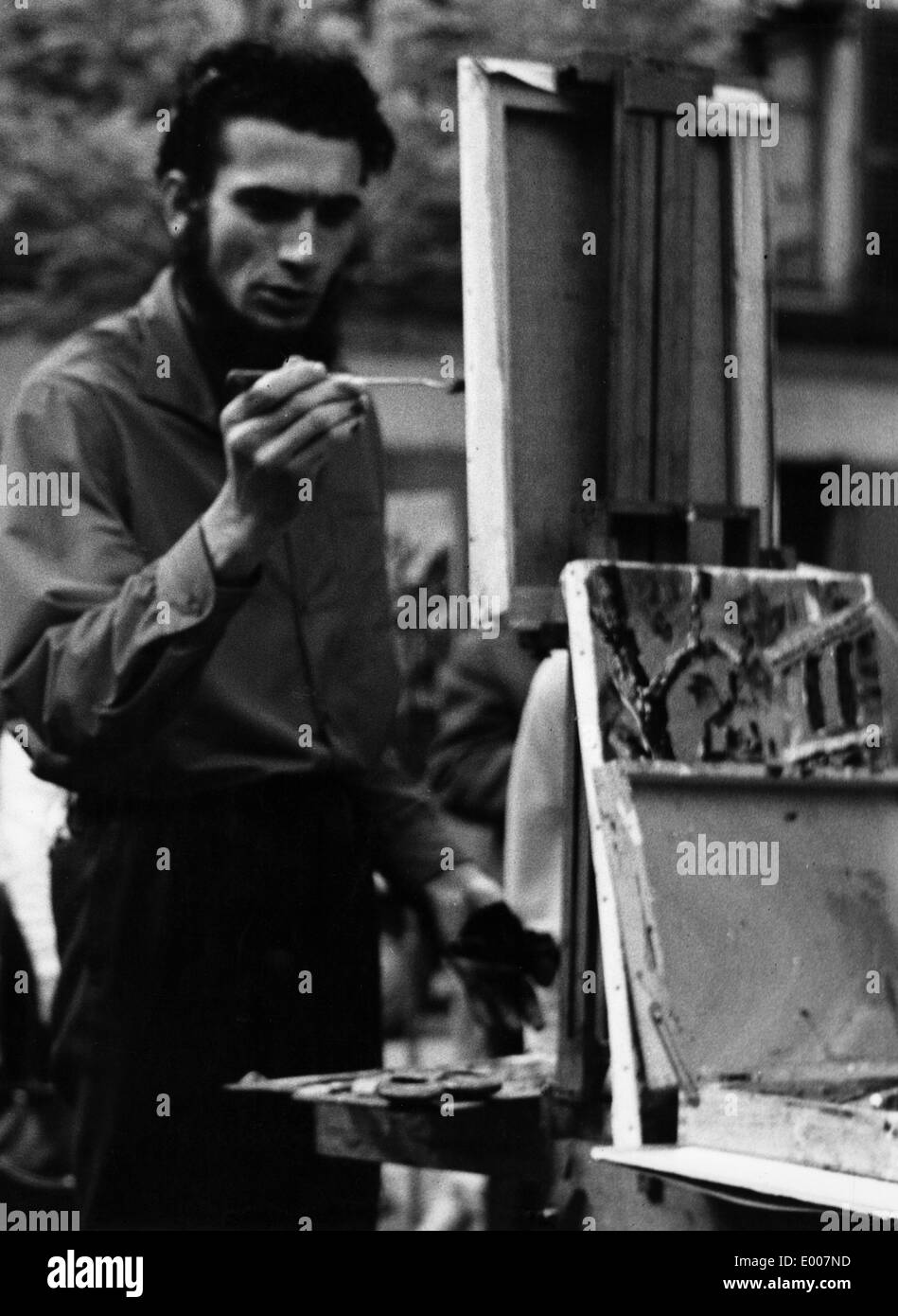 A Street-Artist auf dem "Place du Tertre", 1960 Stockfoto