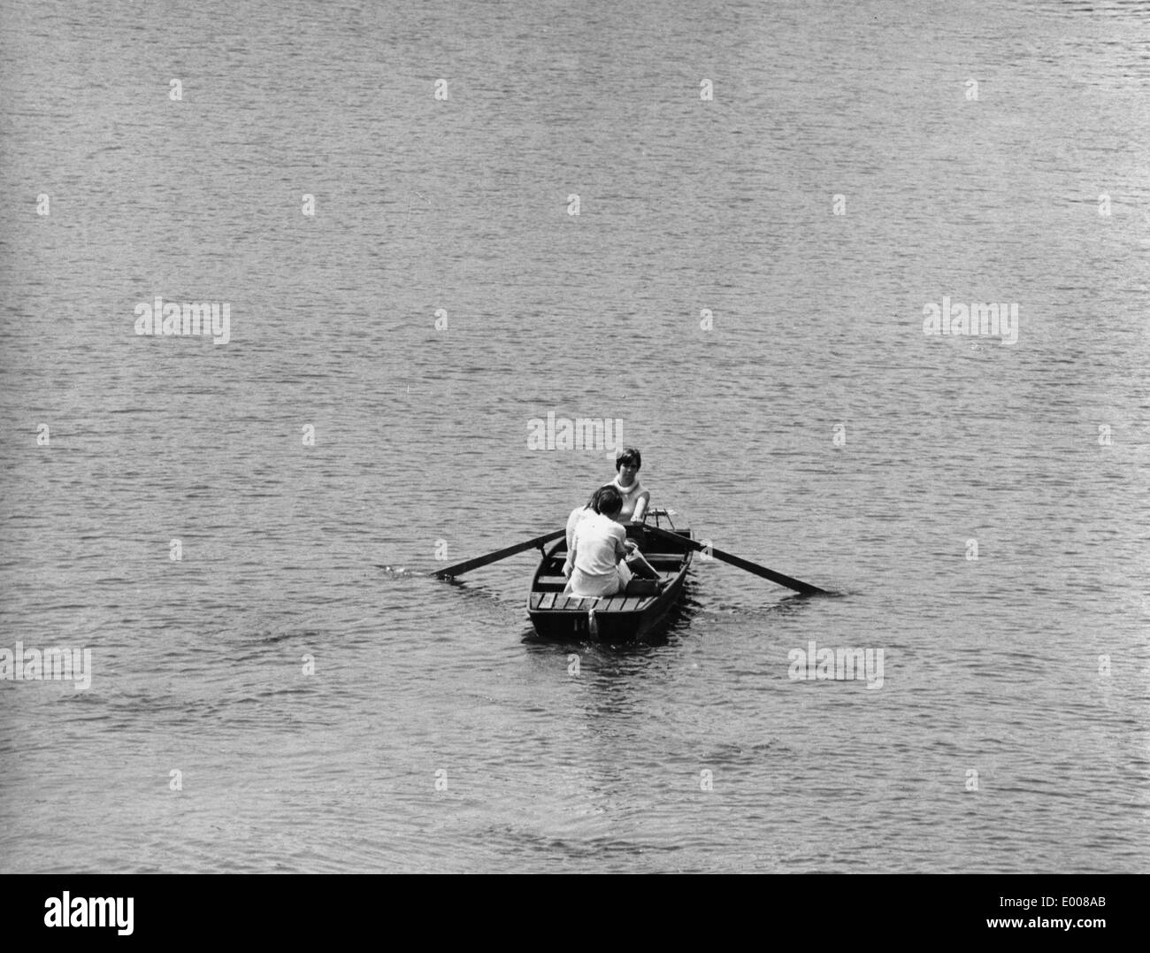 Ruderboot auf der Moldau, 1968 Stockfoto
