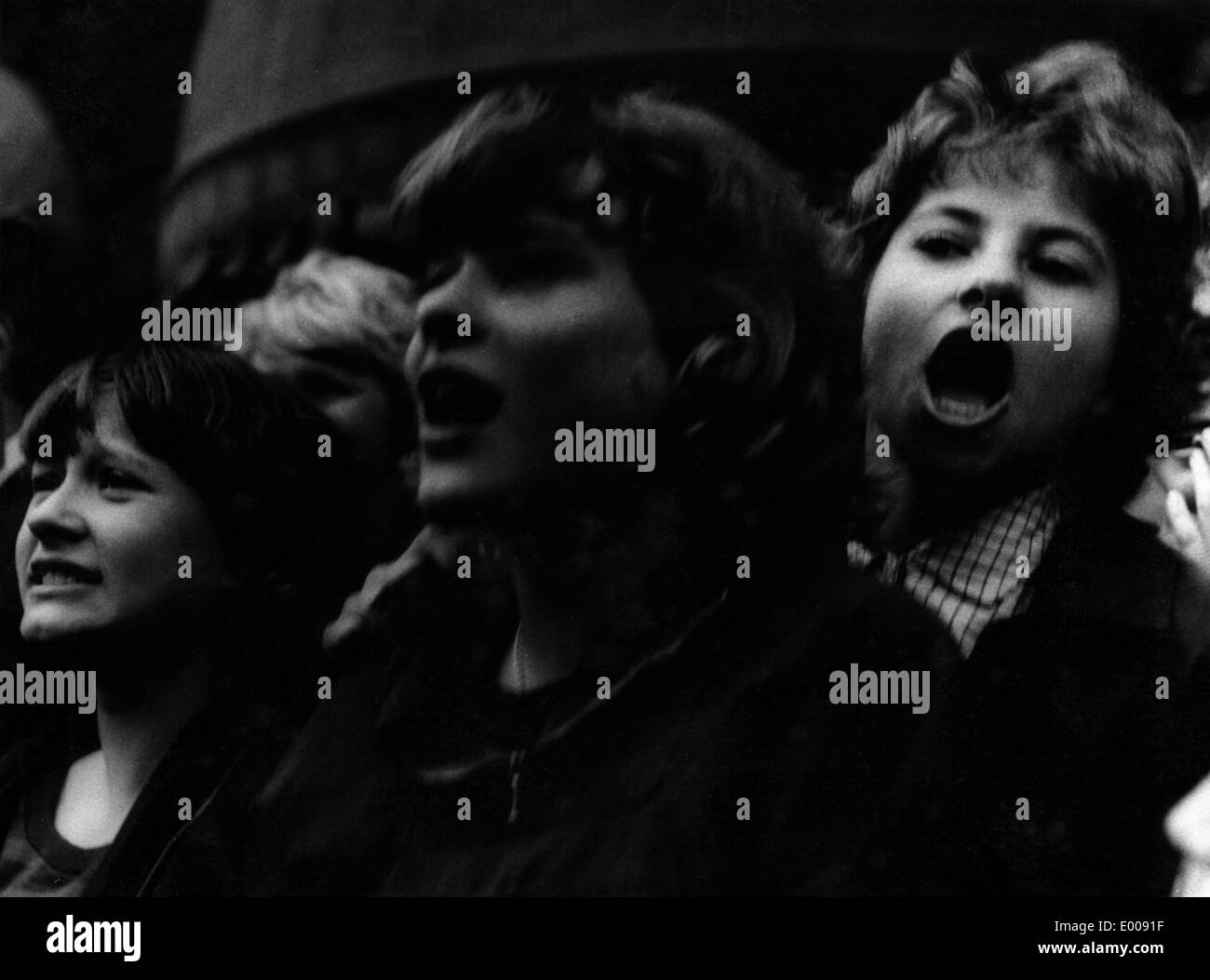 Fans der Beatles in Kopenhagen, 1964 Stockfoto
