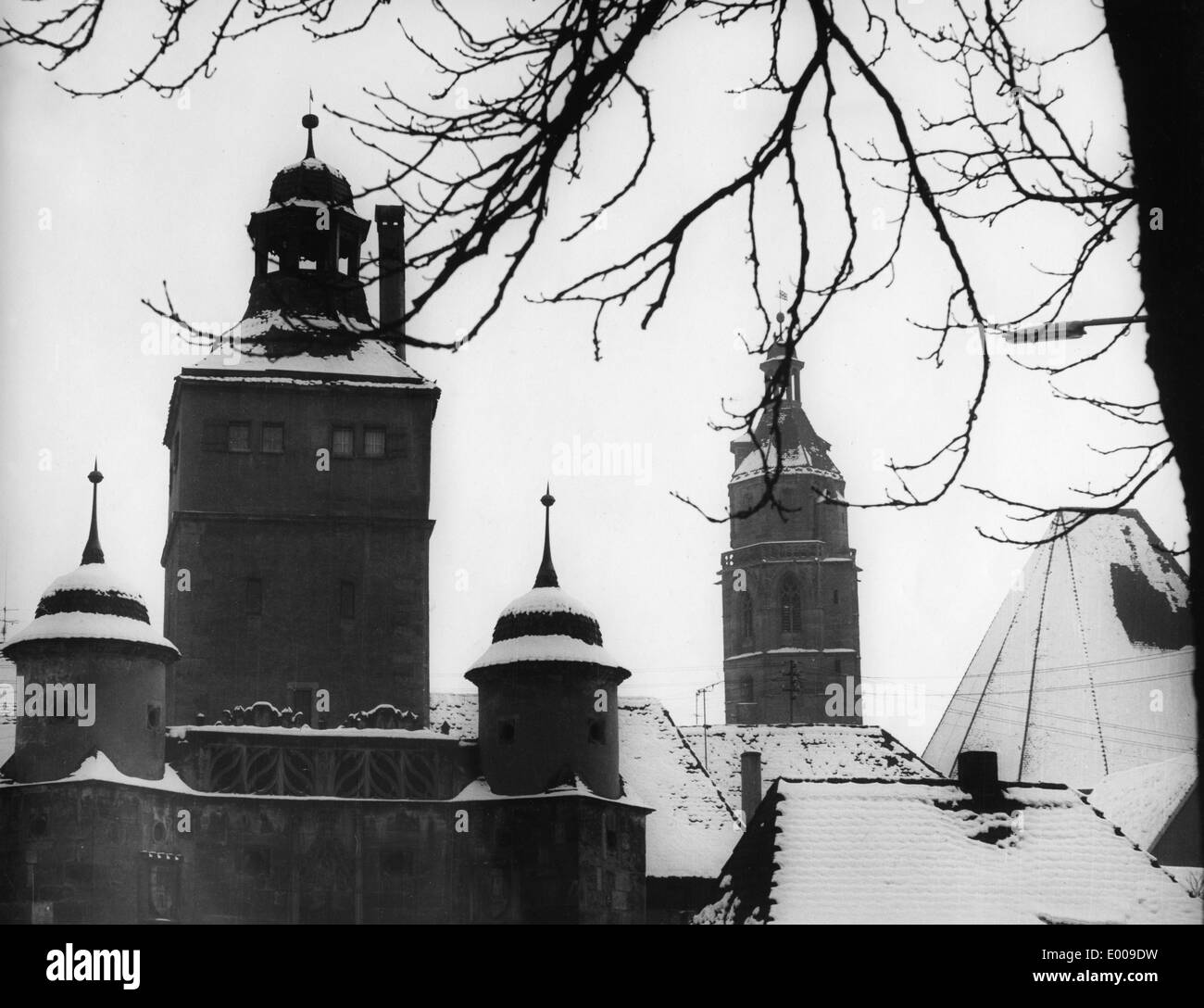 Ellinger Tor in Weißenburg, 1965 Stockfoto