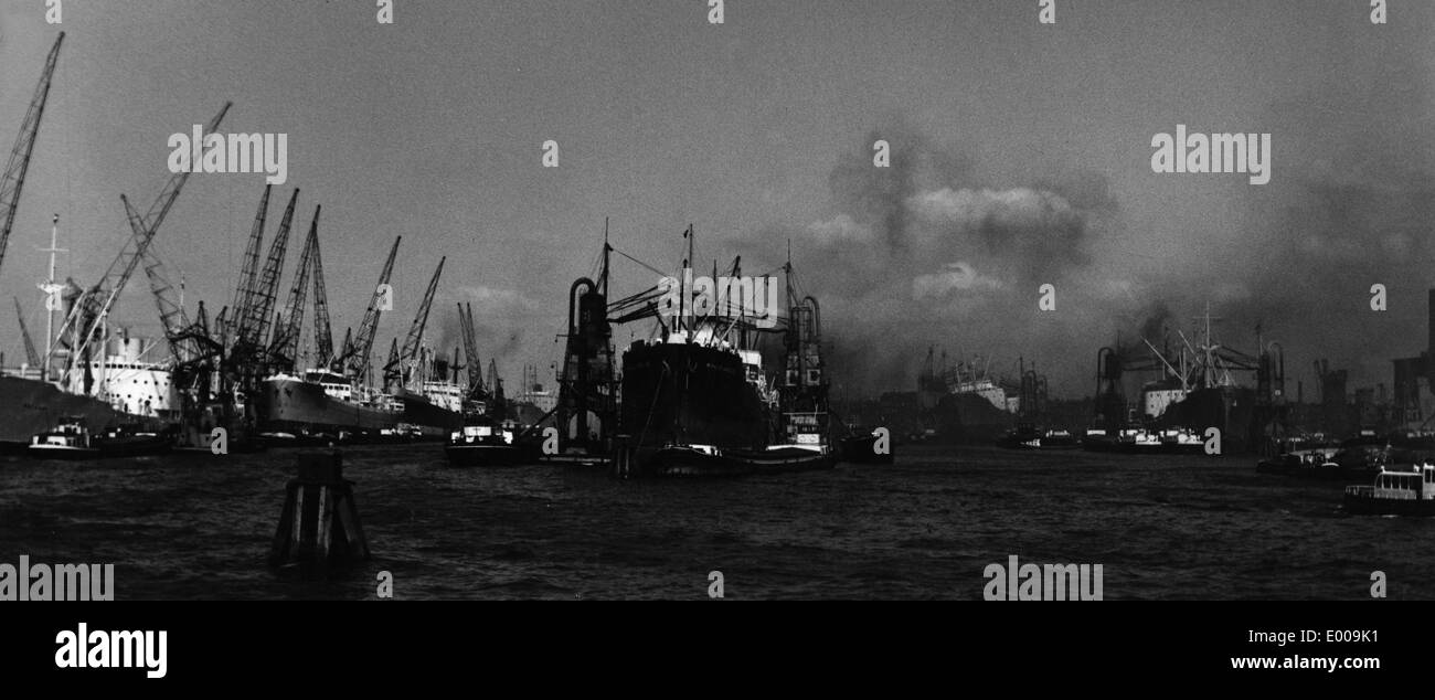 Hafen in Rotterdam, 1962 Stockfoto