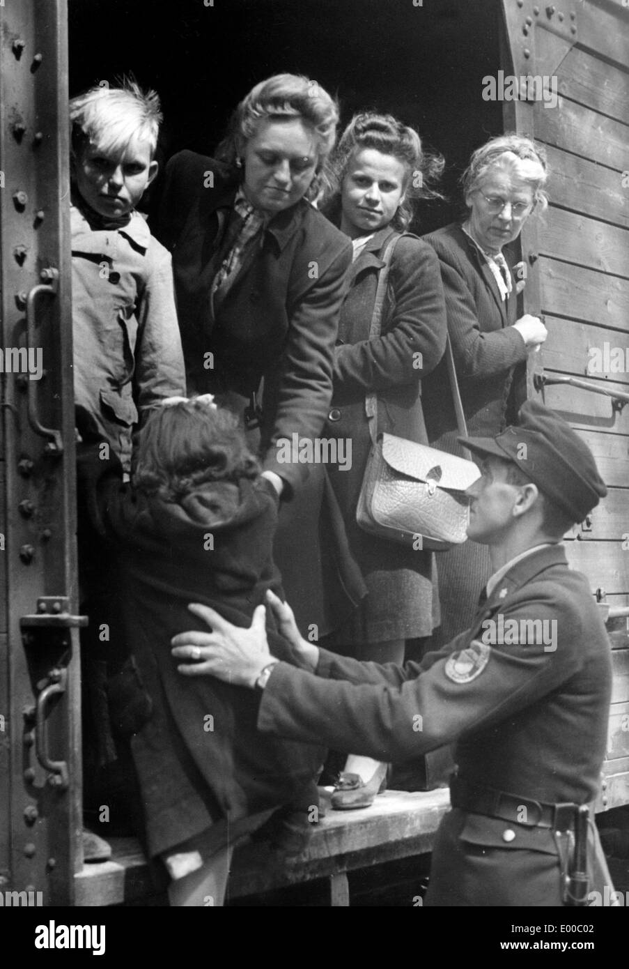 Flüchtlinge an der innerdeutschen Grenze, 1948 Stockfoto