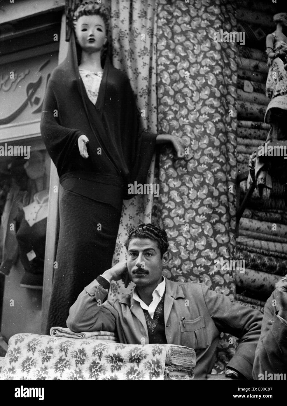 Tuchhändler in Kairo Stockfoto