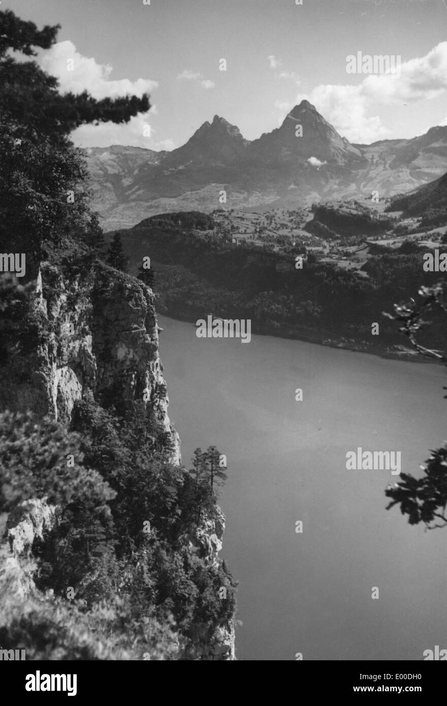 Blick auf den Vierwaldstättersee Stockfoto