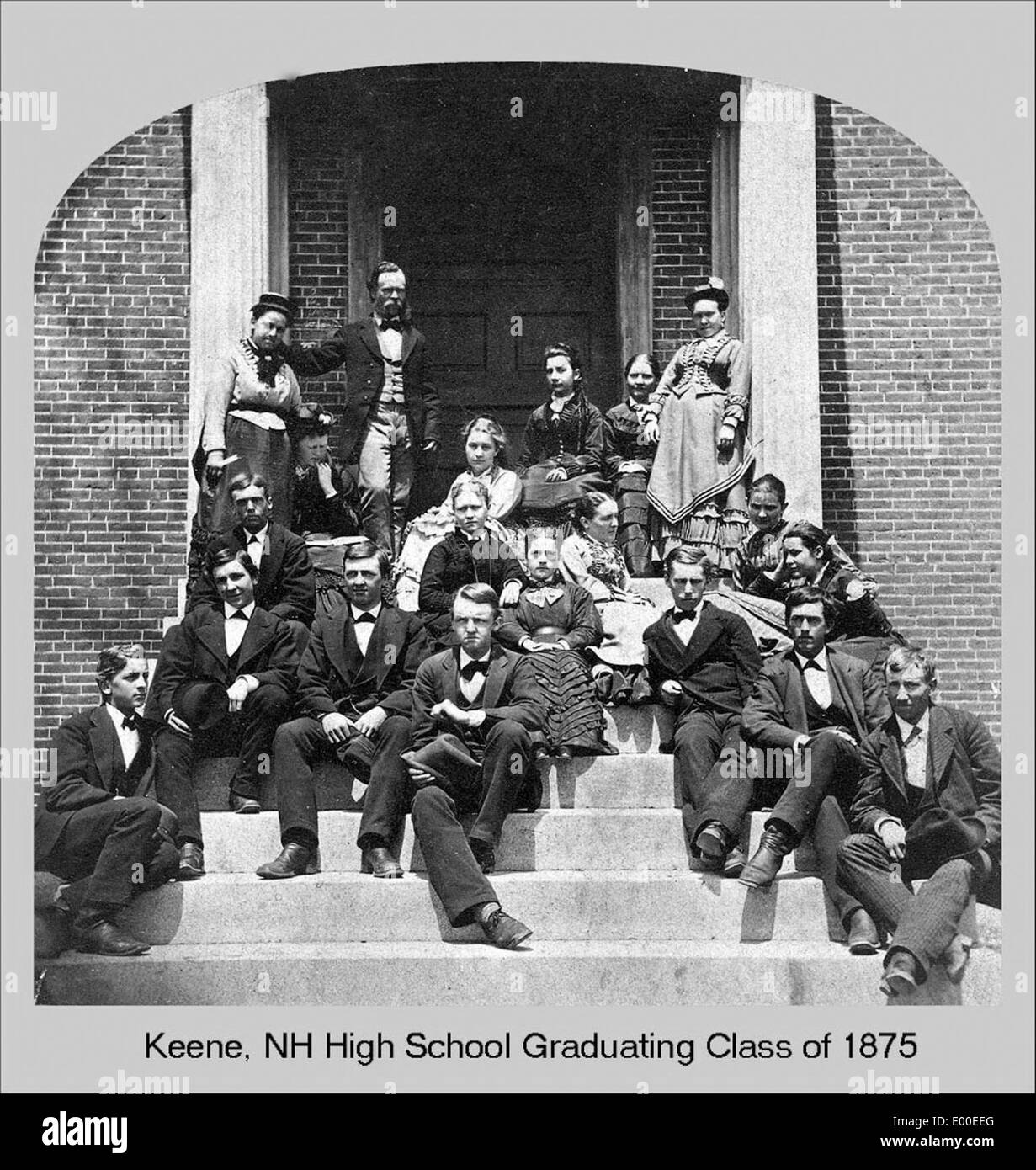 Keene High School (alt) dem Abschluss Klasse von 1875, Keene, New Hampshire Stockfoto