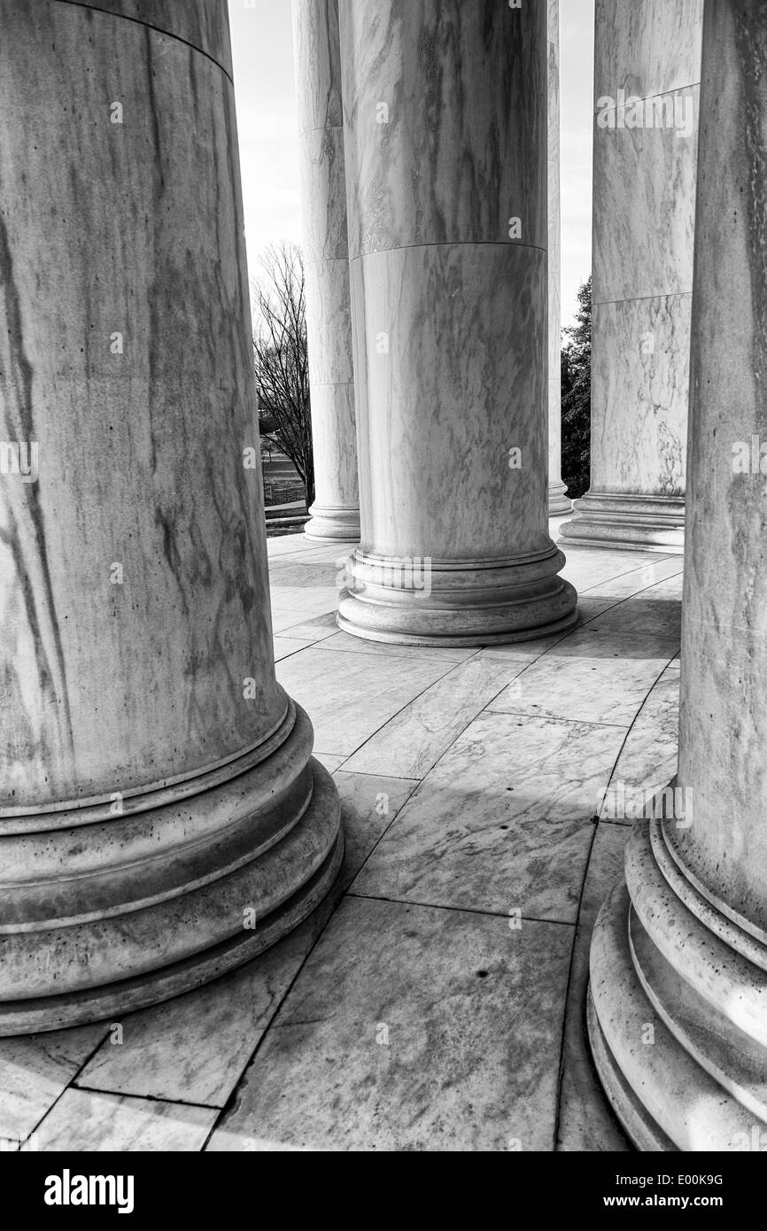Washington DC USA Thomas Jefferson Memorial weiß Marmor Säulen Stockfoto
