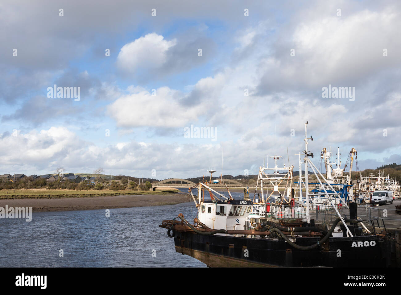 Dee Mündung & Hafen von Kirkcudbright in Dumfries & Galloway. Stockfoto