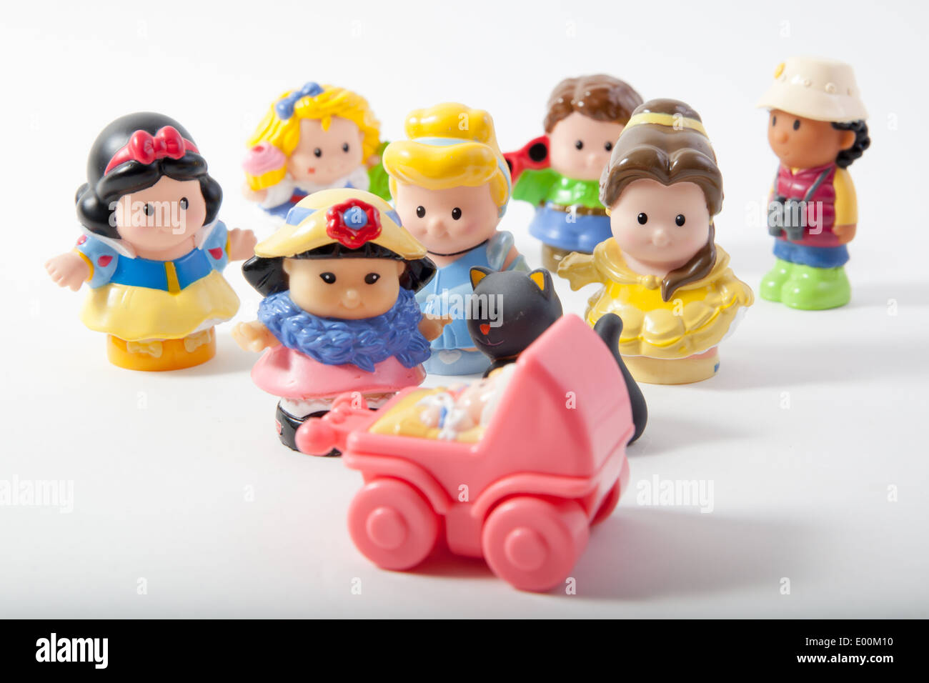 Die Marke Fisher Preis Little People Spielzeug mit den Disney Prinzessin Schneewittchen, Cinderella und Belle-schöne und das Biest Stockfoto