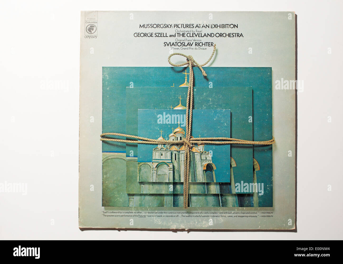 Mussorgsky: Bilder einer Ausstellung auf einem Vintage Platte mit Cleveland Orchestra bei Columbia Records. Stockfoto