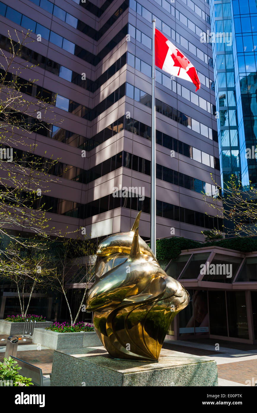 Eine kunst Installation aufgerufen, der Pod in einer Plaza in Downtown Vancouver, Kanada Stockfoto