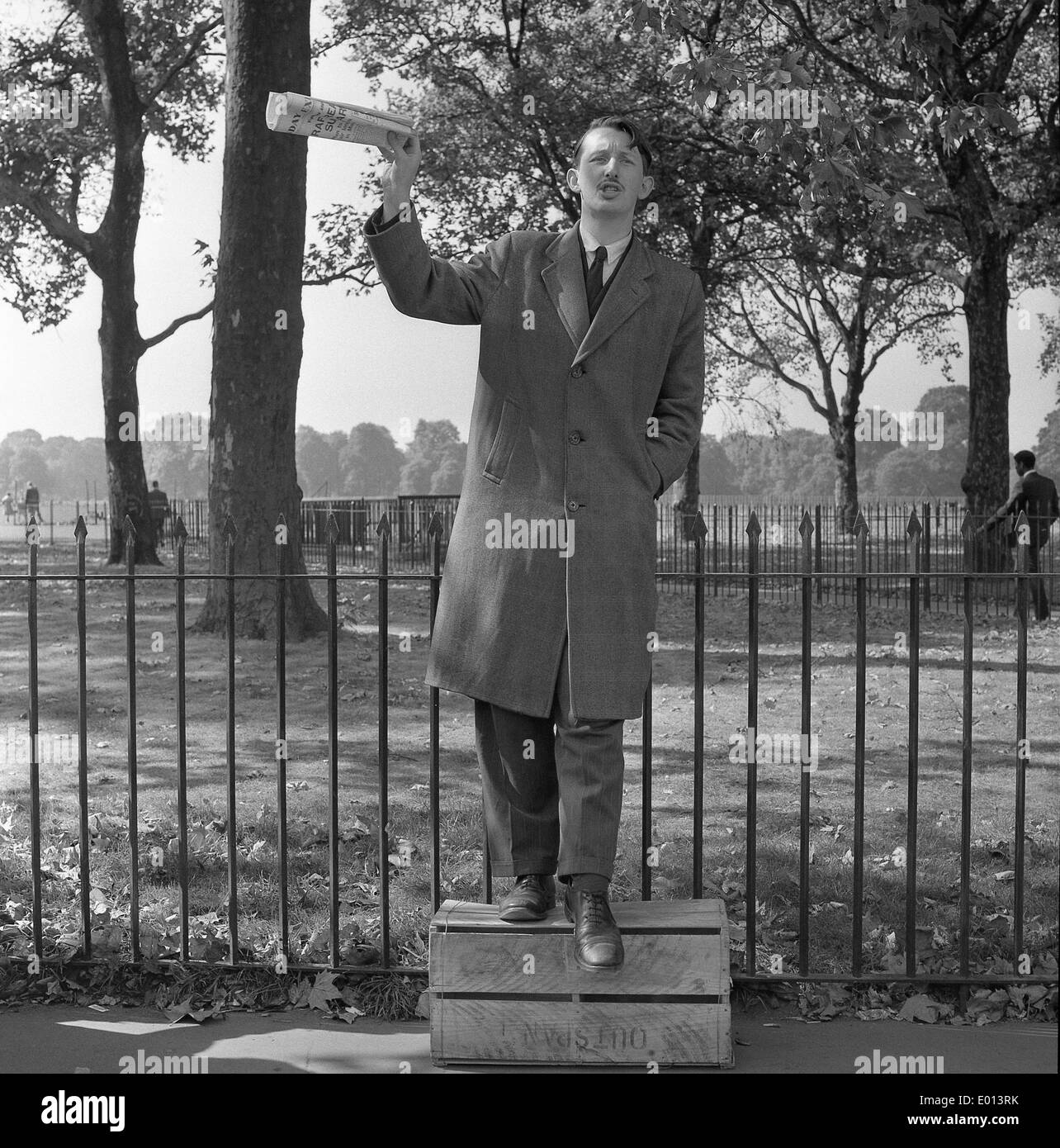 Speakers' Corner im Hyde Park in London, 1964 Stockfoto