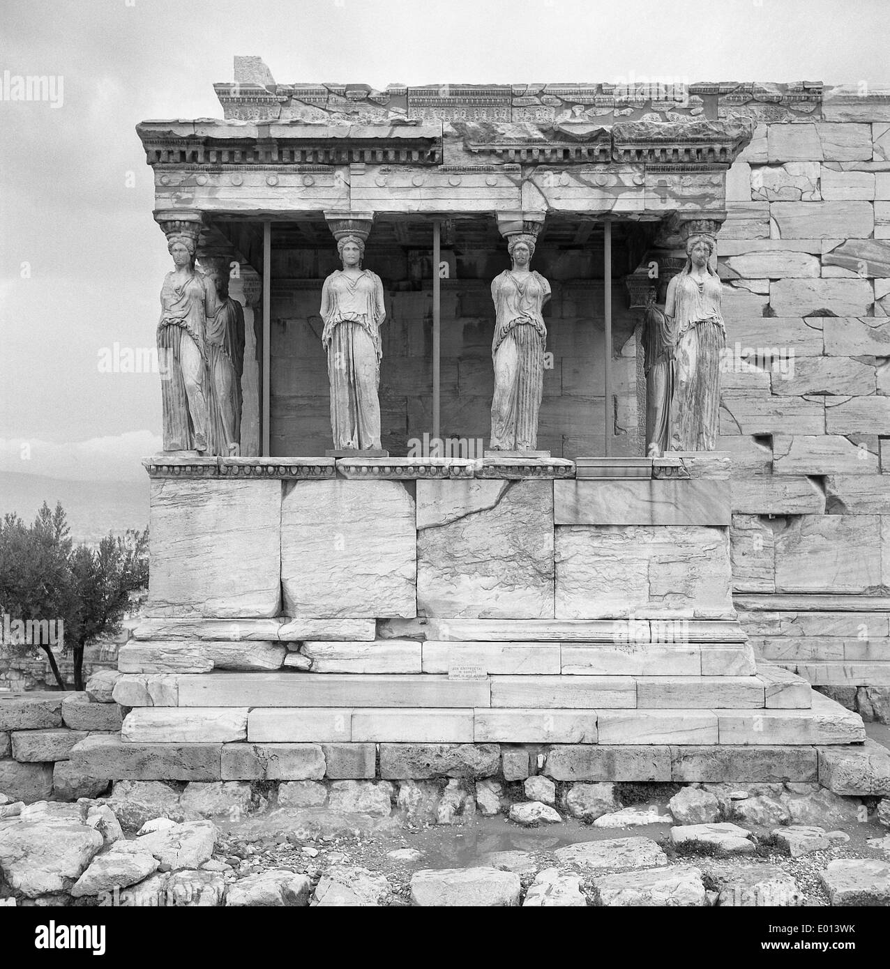 Karyatiden das Erechtheion auf der Akropolis, 1972 Stockfoto