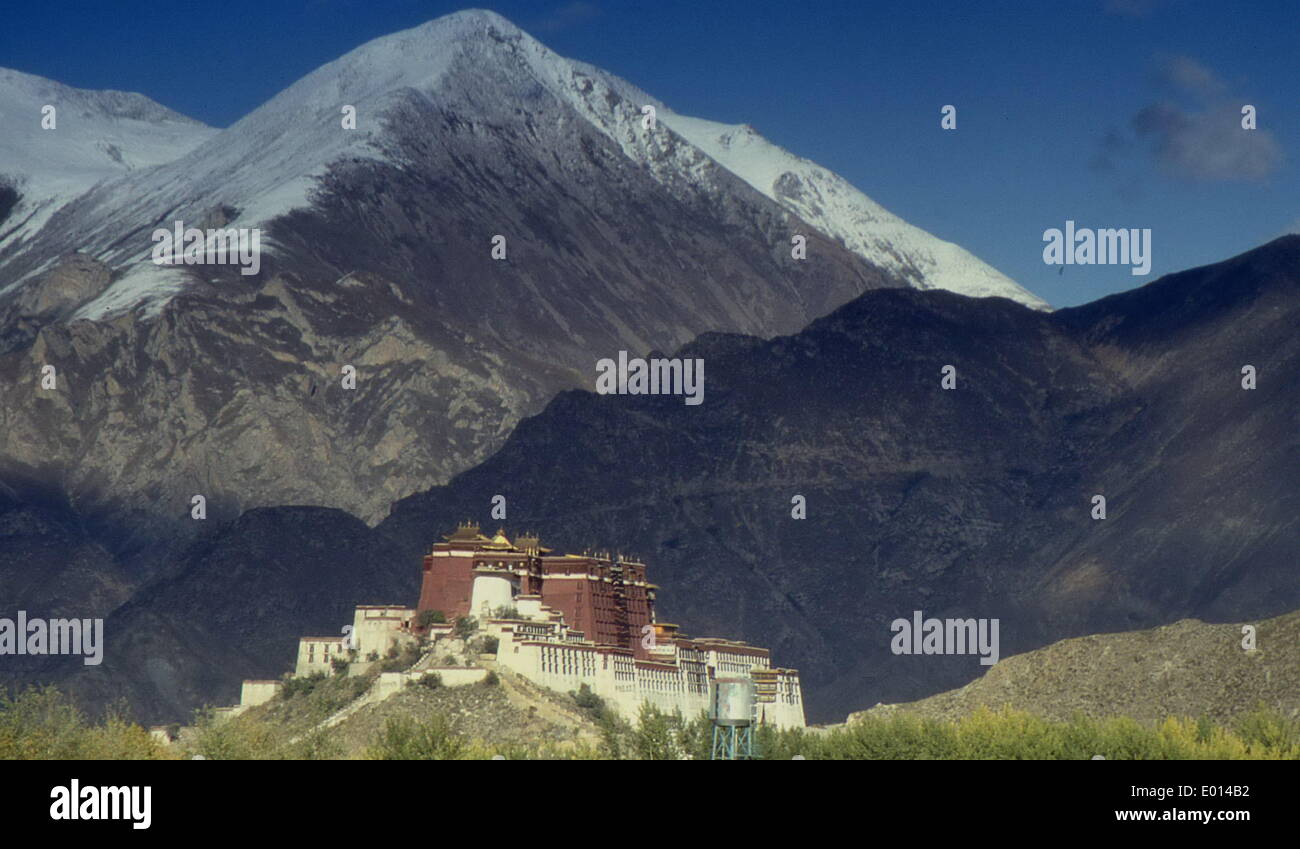 Der Potala-Palast in Lhasa in Tibet, 1986 Stockfoto