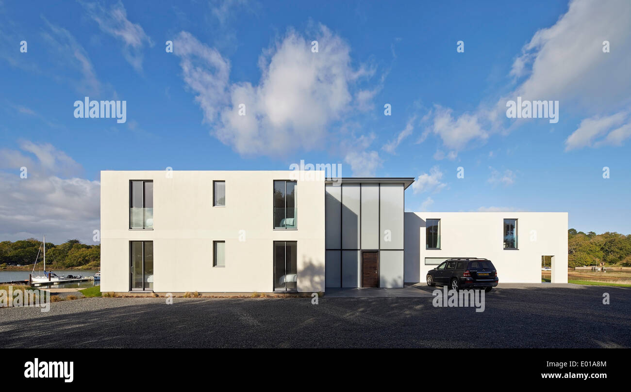 Fishbourne Quay, Wootton Creek, Vereinigte Staaten von Amerika. Architekt: Manser Praxis, 2013. Vorderansicht des Eingang. Stockfoto