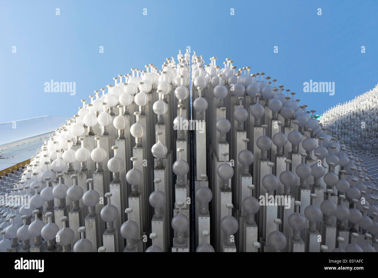 MegaFon, Winterspiele in Sotschi 2014 Sotschi, Russland. Architekt: Asif Khan, 2014. Detail der dreidimensionale Fläche Oberfläche. Stockfoto