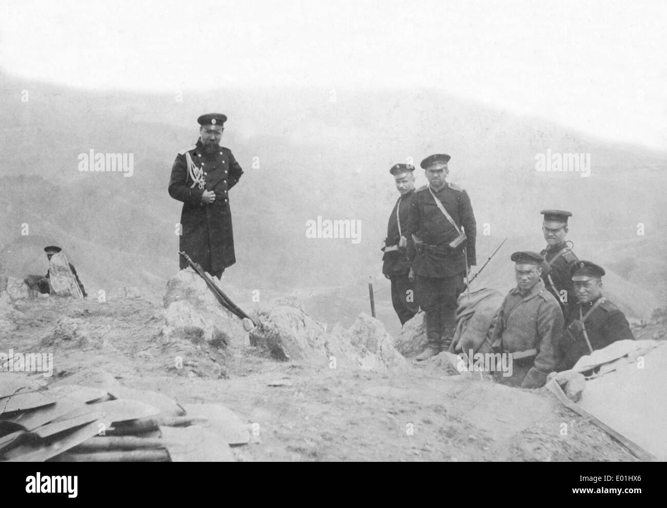 Der russische general Kondratschenko bei den kämpfen um Port Arthur, 1905 Stockfoto