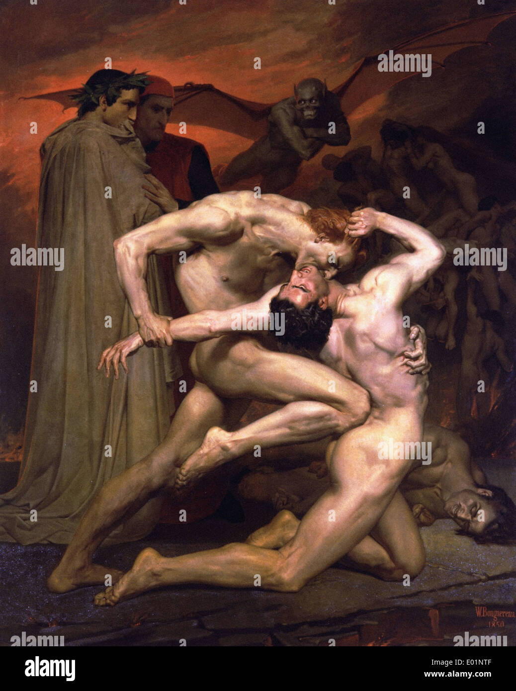 William Bouguereau Dante und Vergil in der Hölle Stockfoto