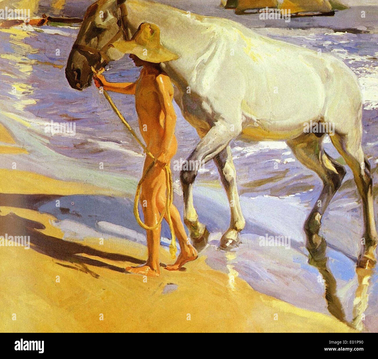 Joaquín Sorolla y Bastida El Bano Del Caballo Stockfoto