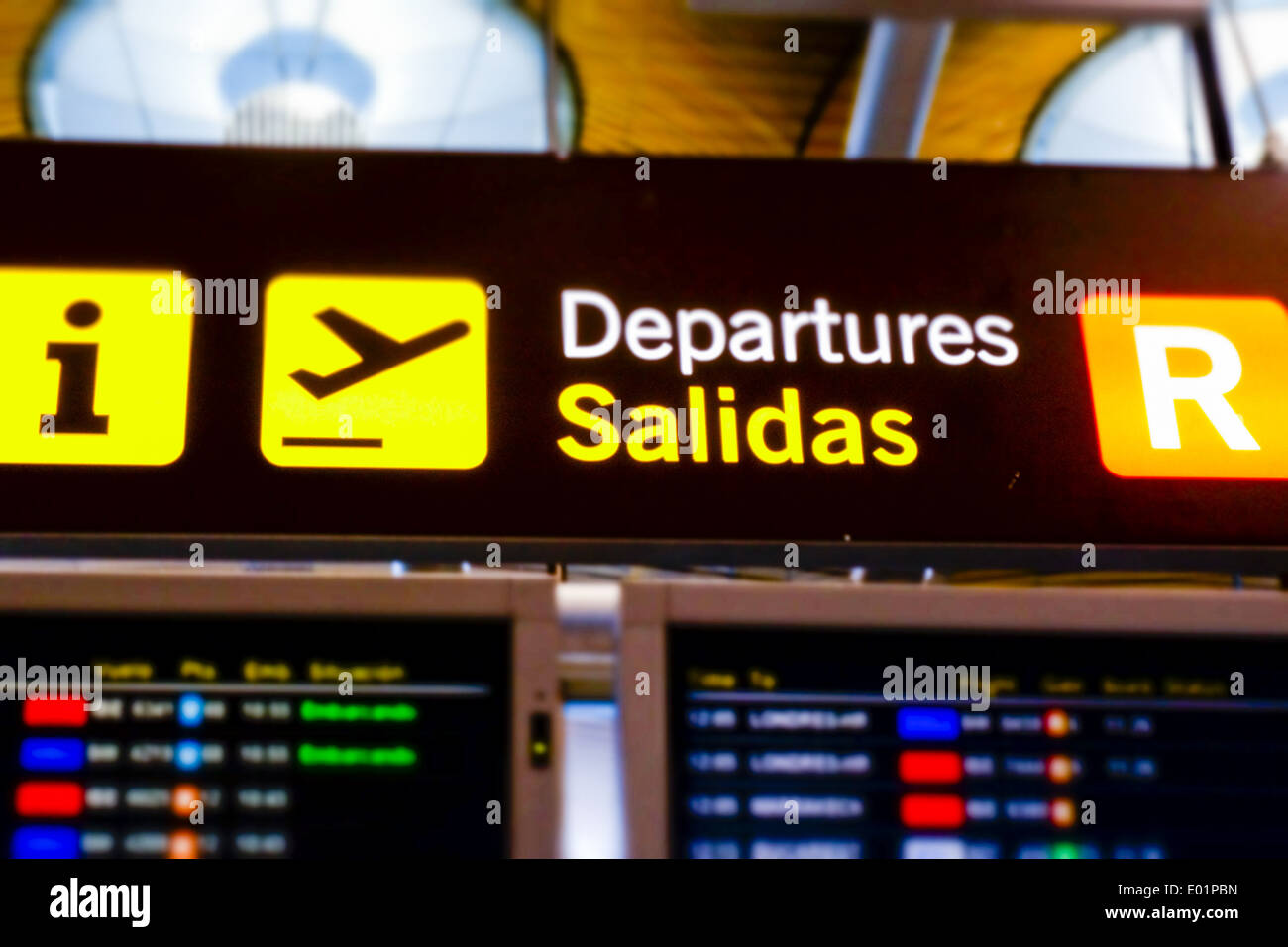 Aeropuerto de Madrid Barajas, Salidas, Spanien, Madrid Stockfoto